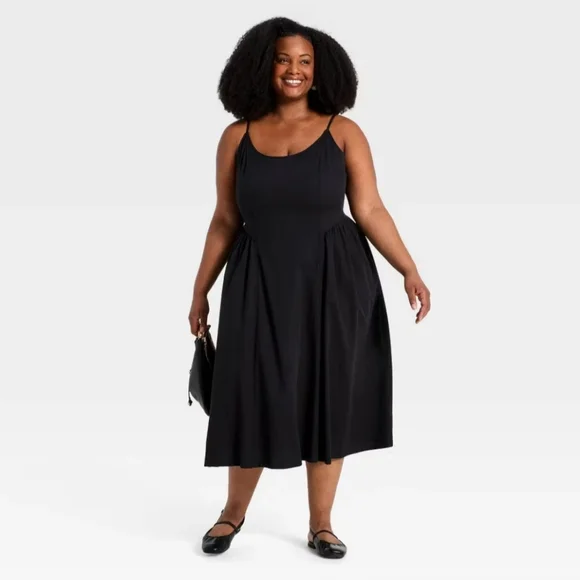 A New Day NWT Black Corset Midi Dress Size 3X - Picture 3 of 3